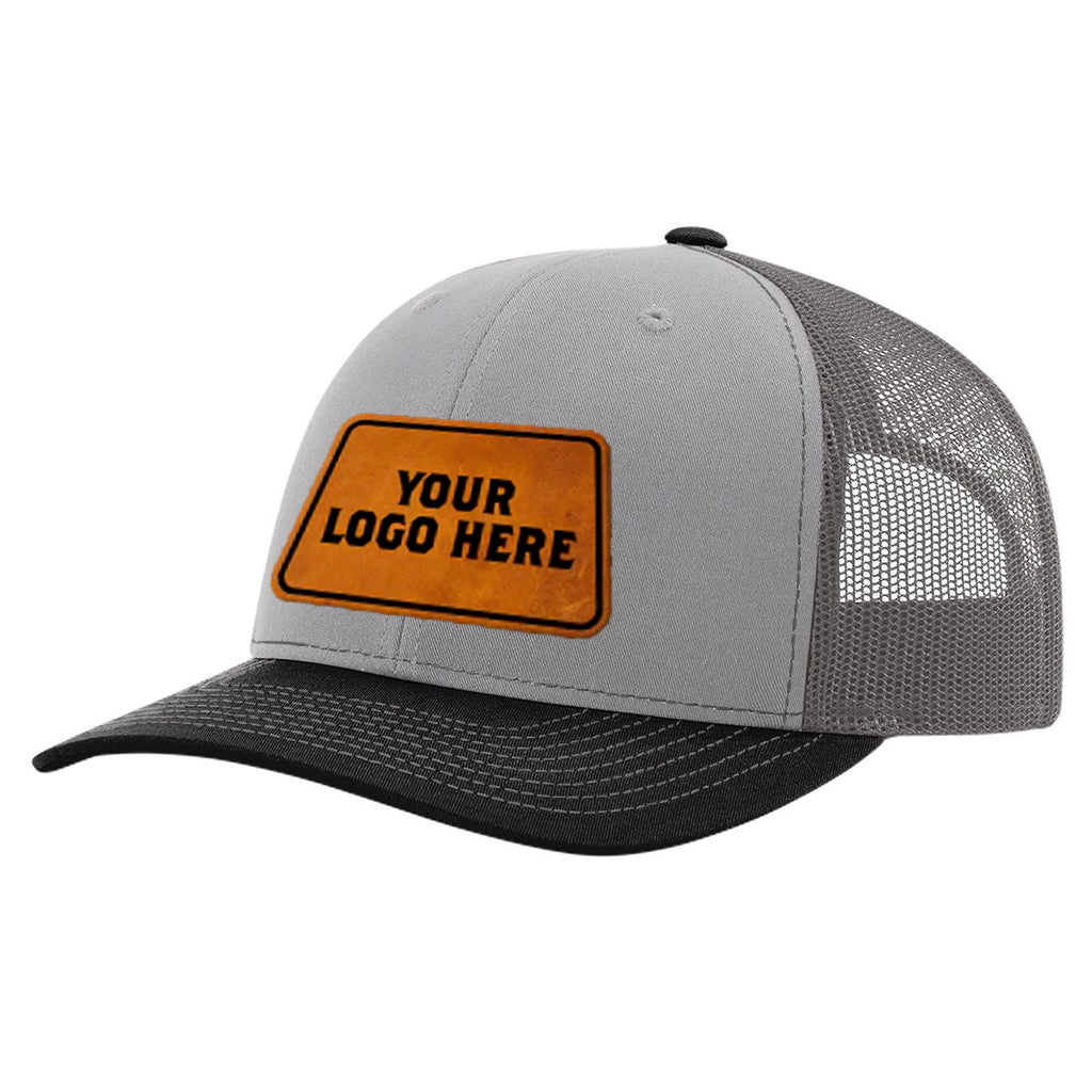 Richardson 112 Snapback Trucker Cap With Custom Leather Patch