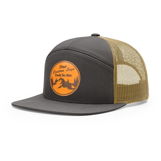 Richardson 168 7-Panel Custom Leather Patch Trucker Hat