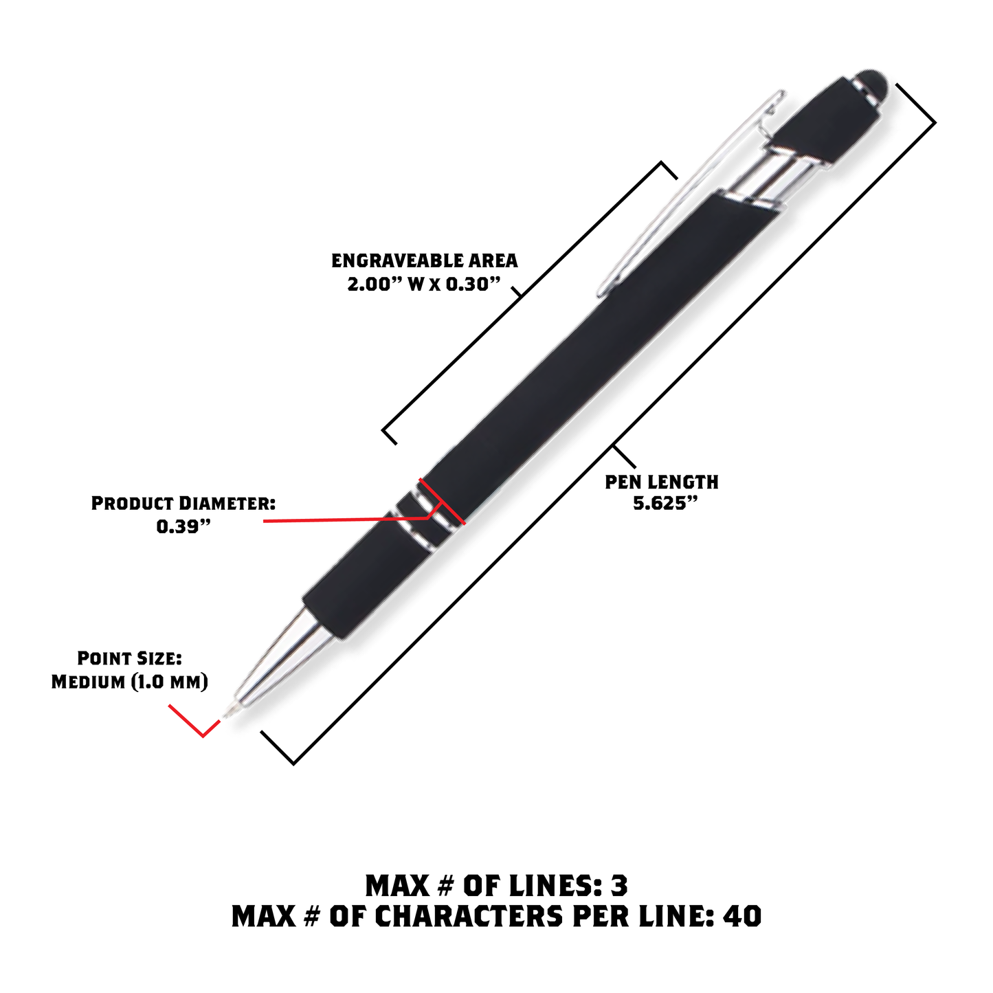 Soft Touch Pens w/ Stylus