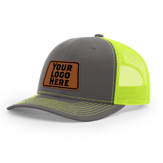 Richardson 112 Snapback Trucker Cap With Custom Leatherette Patch
