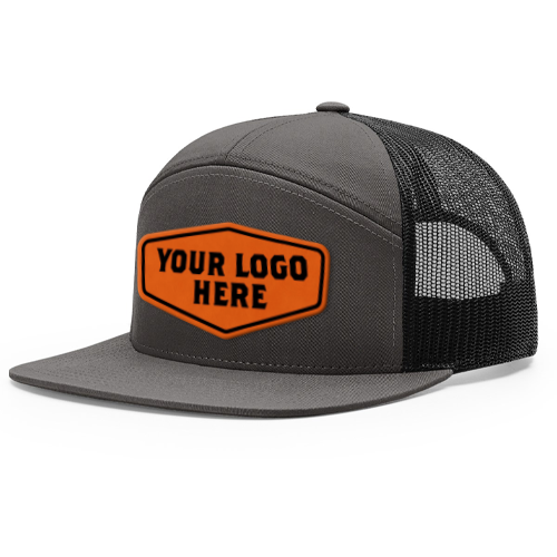 Richardson 168 7-Panel Custom Leatherette Patch Trucker Hat