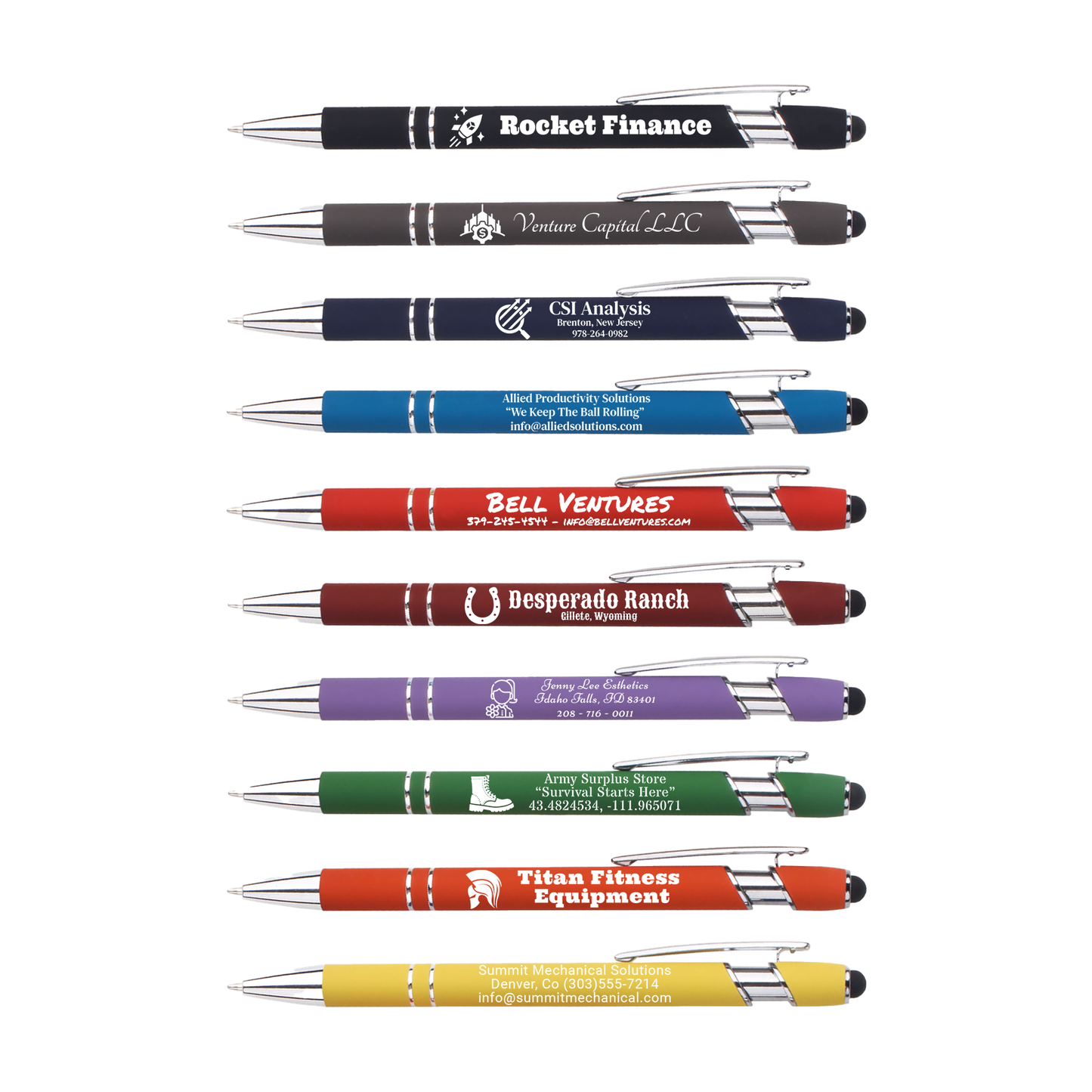 Soft Touch Pens w/ Stylus