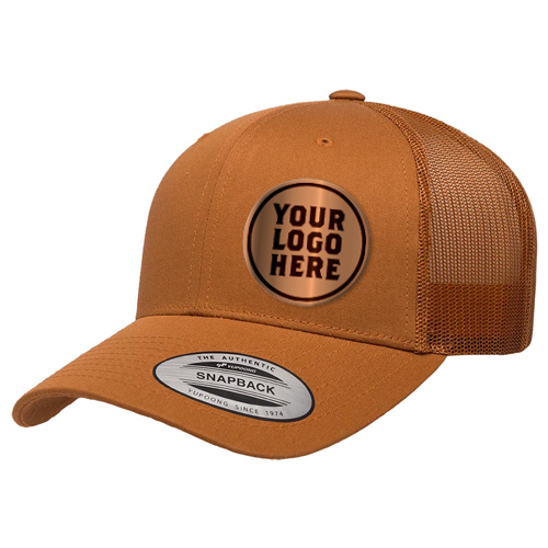 Yupoong 6606 Custom Leatherette Patch Retro Trucker Cap